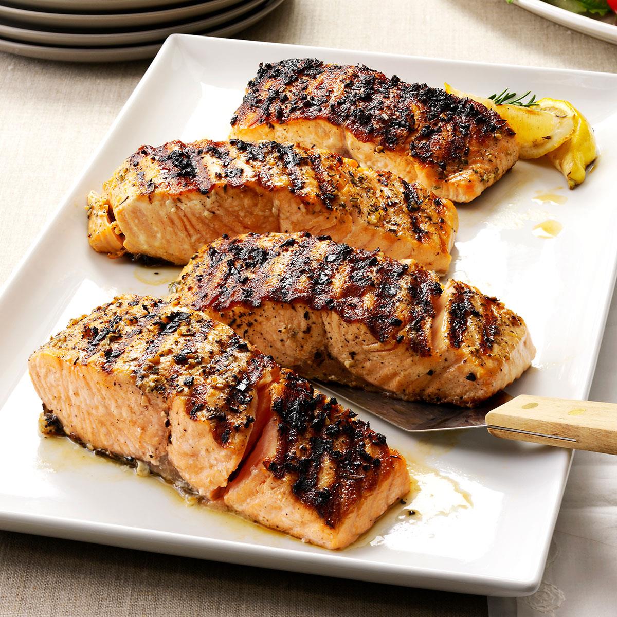 Grilled Lemon-Garlic Salmon Recipe | Taste of Home