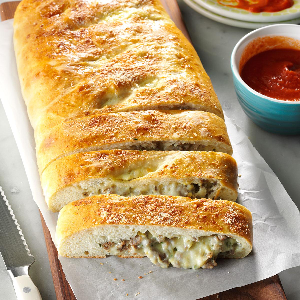 Cheesy Sausage Stromboli Recipe Taste of Home
