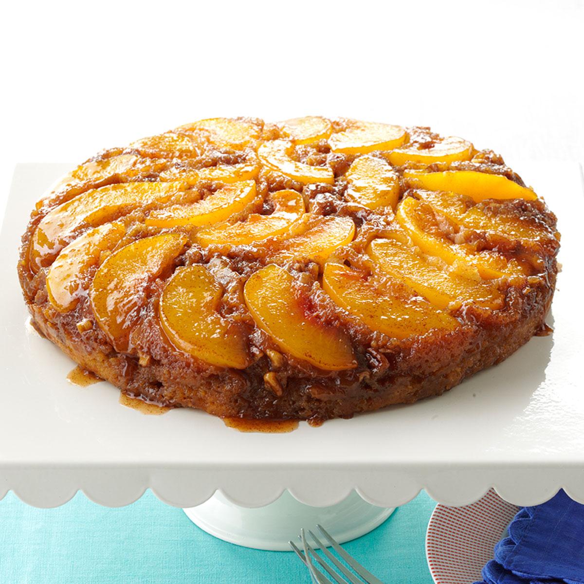 Peach Praline UpsideDown Cake Recipe Taste of Home