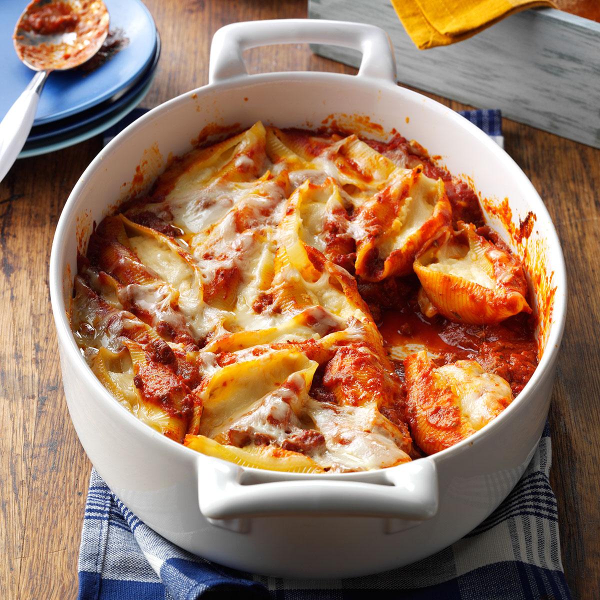 ThreeCheese Jumbo Shells Recipe Taste of Home