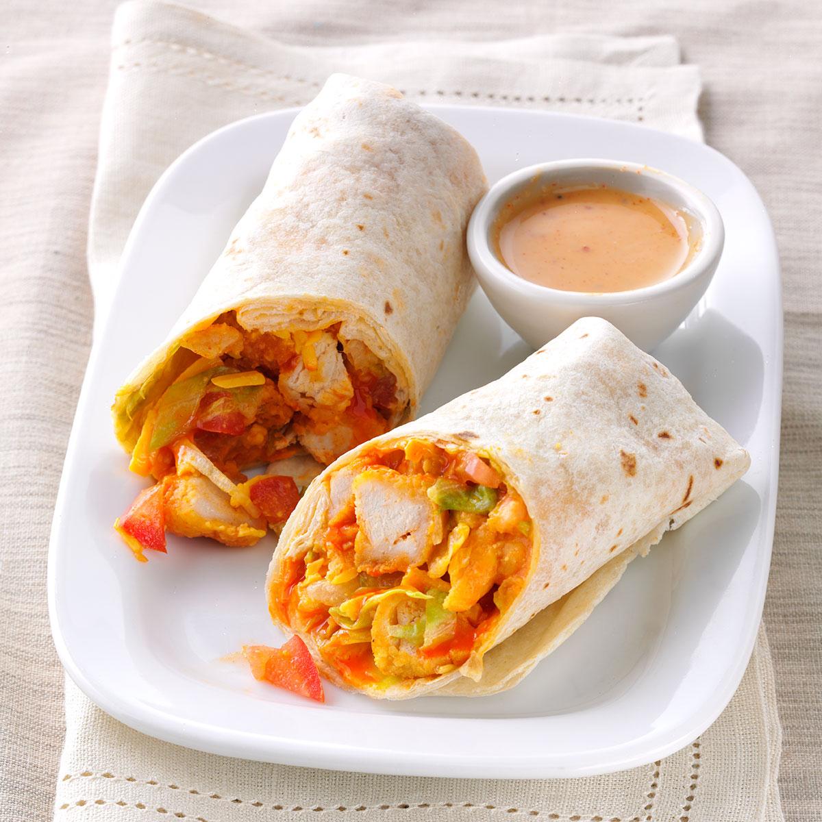 Crispy Buffalo Chicken Wraps Recipe Taste Of Home 