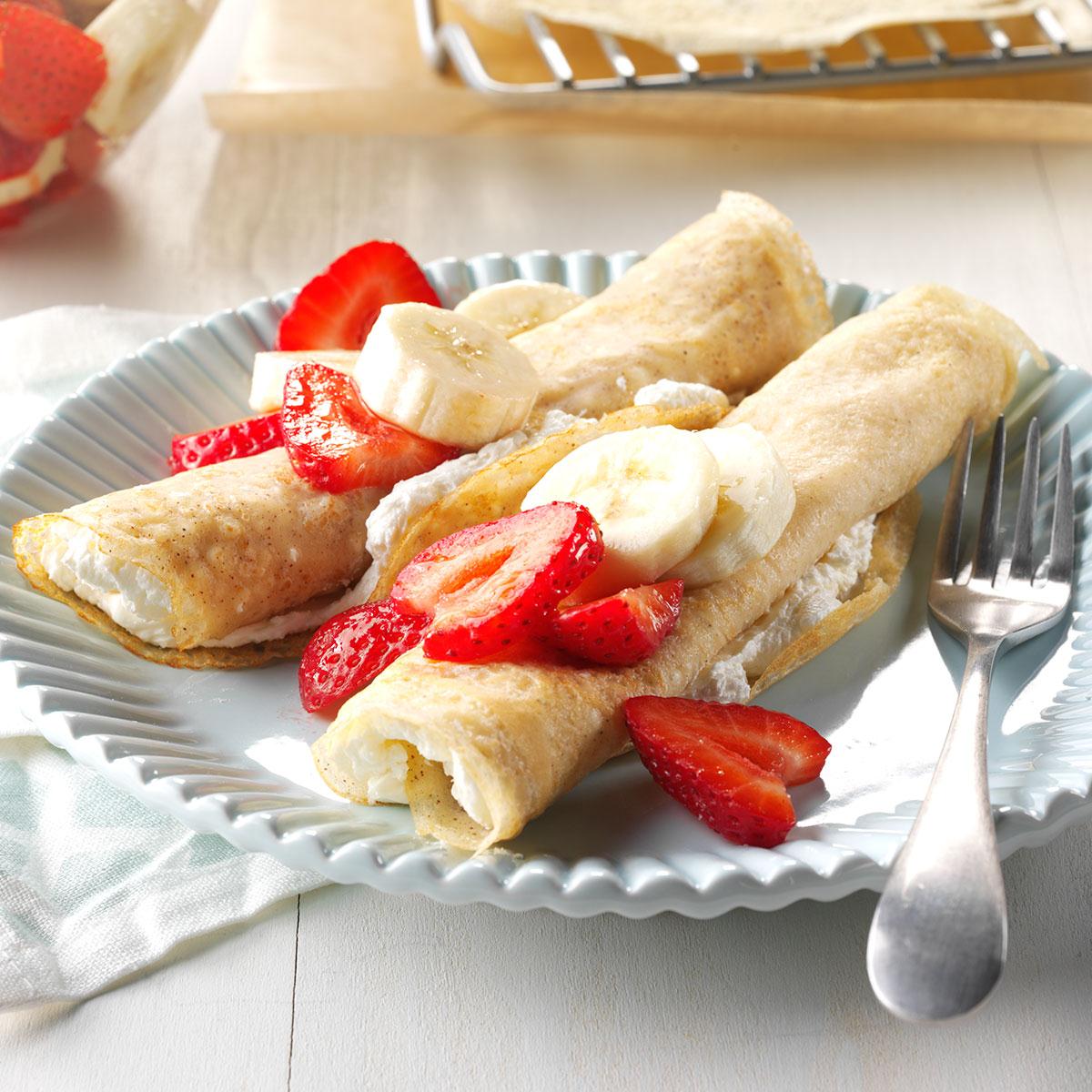 Strawberry Banana Crepes Recipe  Taste of Home