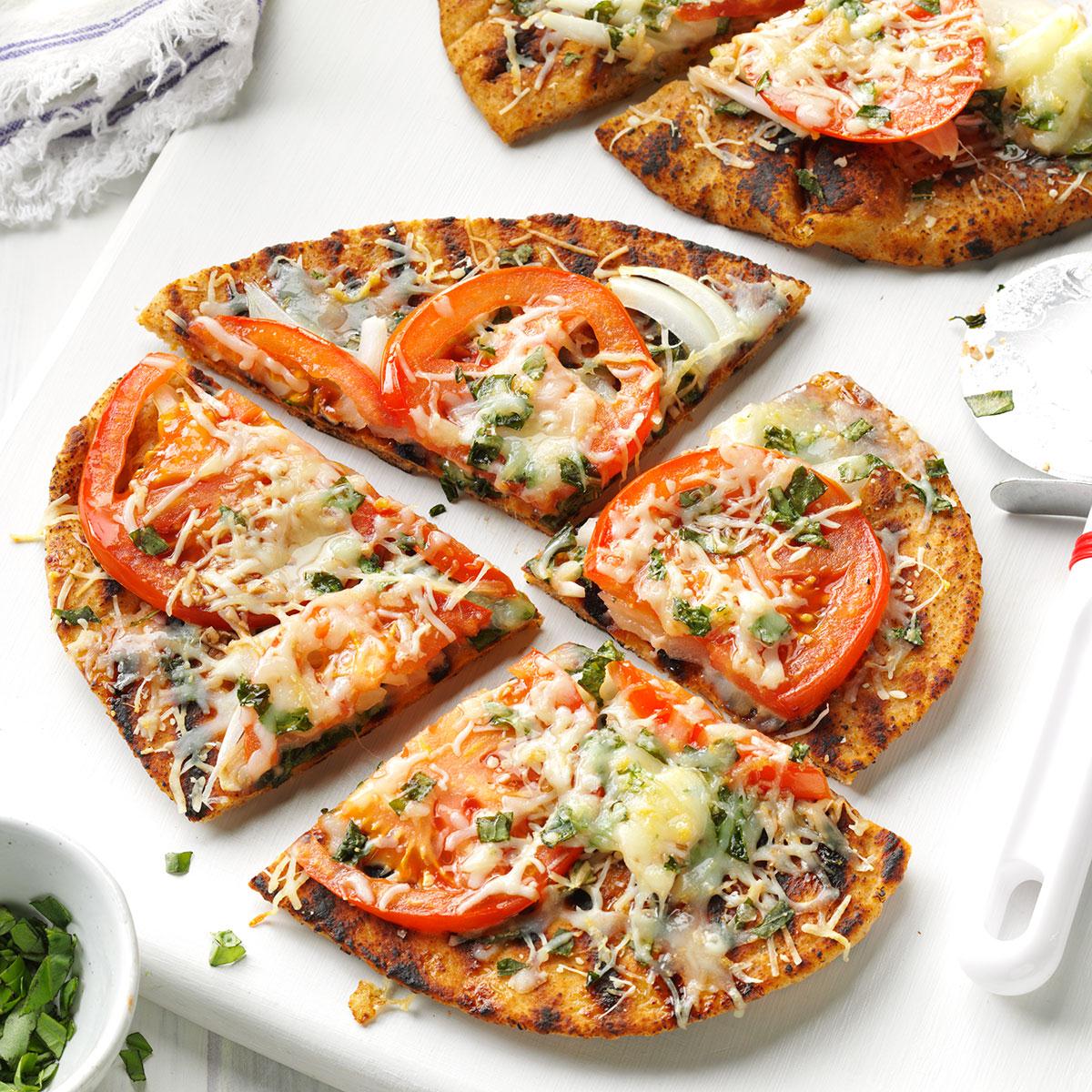 Grilled Garden Veggie Flatbreads Recipe | Taste Of Home