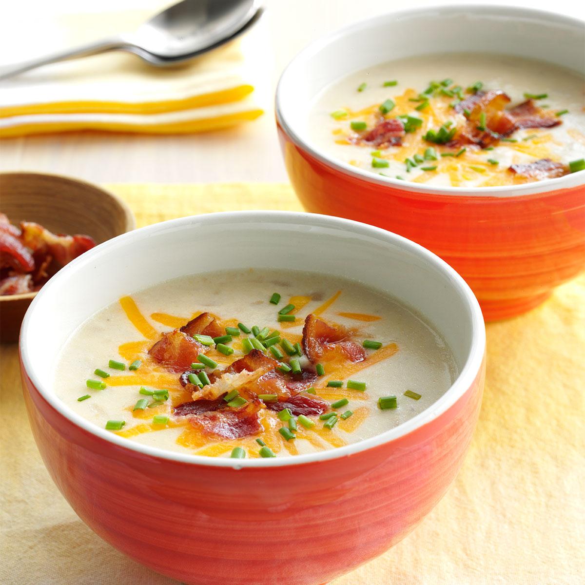 Slow-Cooked Loaded Potato Soup Recipe | Taste of Home