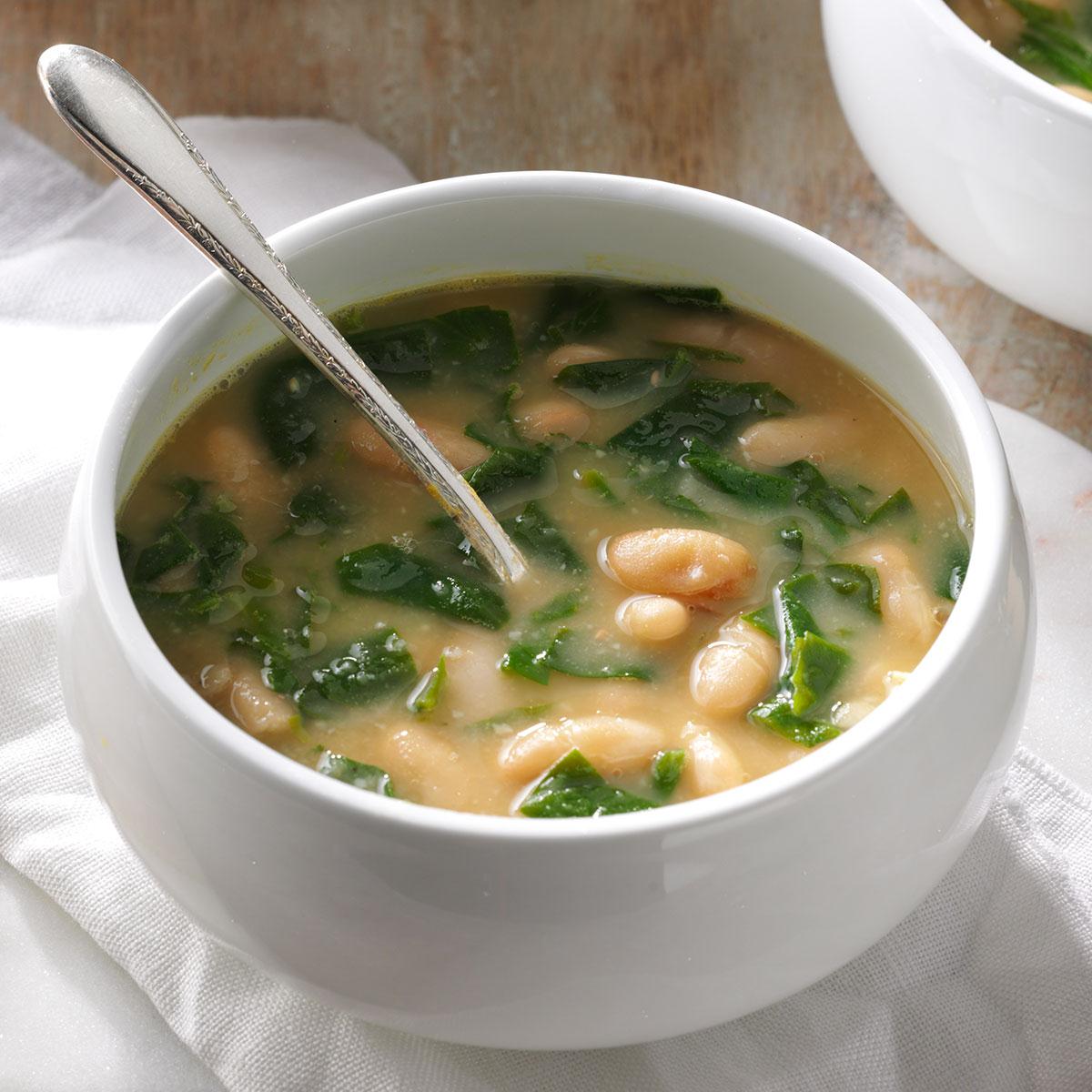 Spinach & White Bean Soup Recipe | Taste of Home