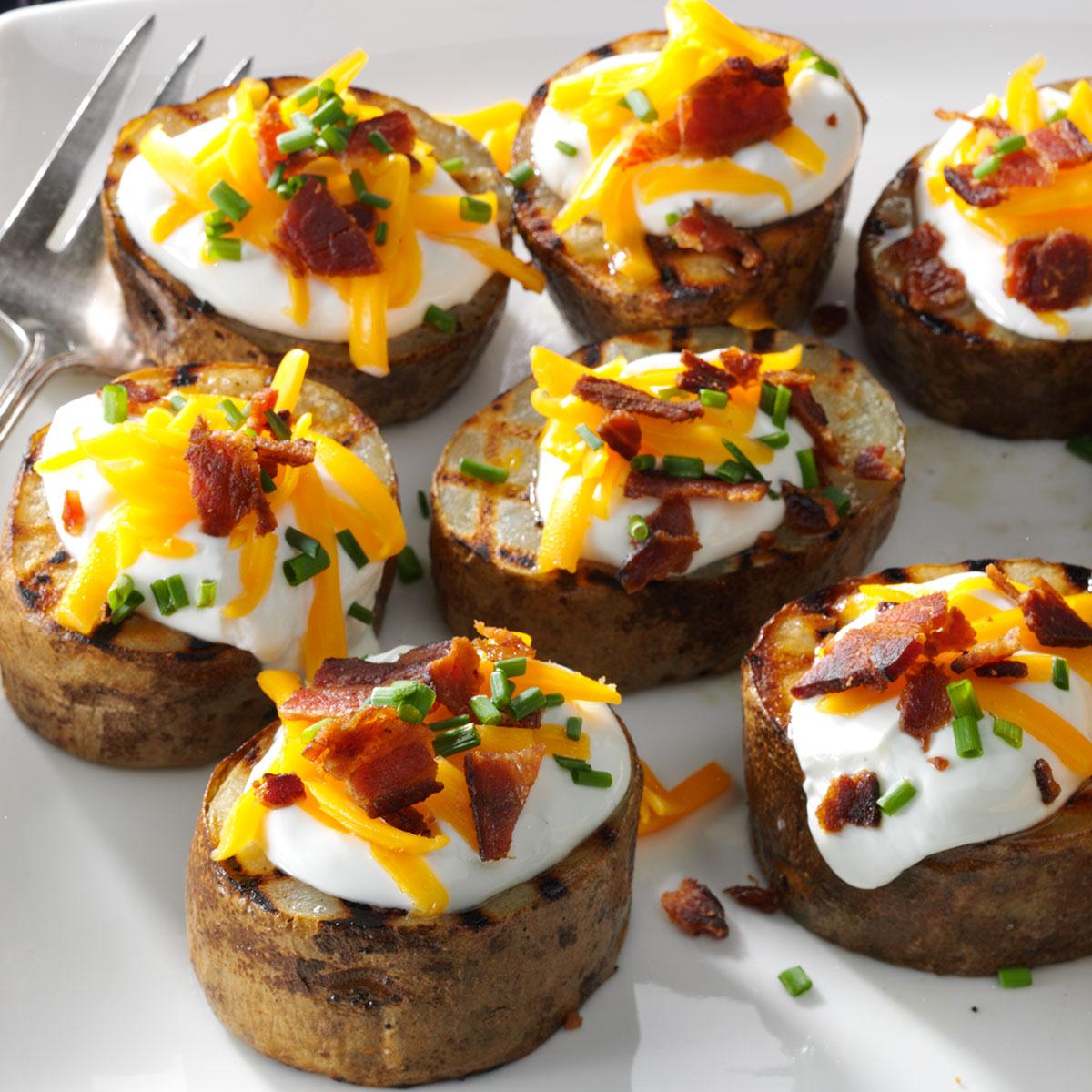 Grilled Loaded Potato Rounds Recipe | Taste of Home