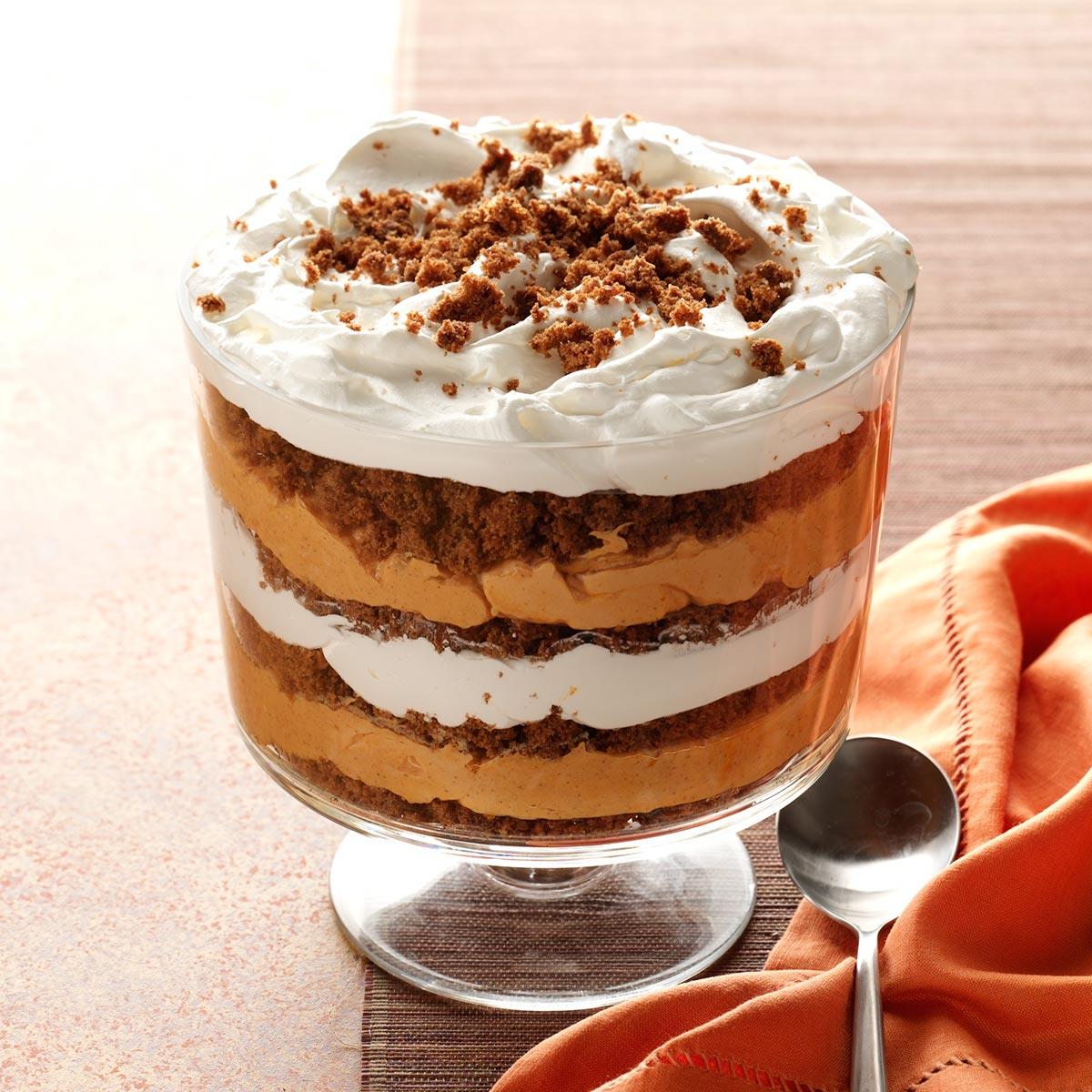 PumpkinButterscotch Gingerbread Trifle Recipe Taste of Home