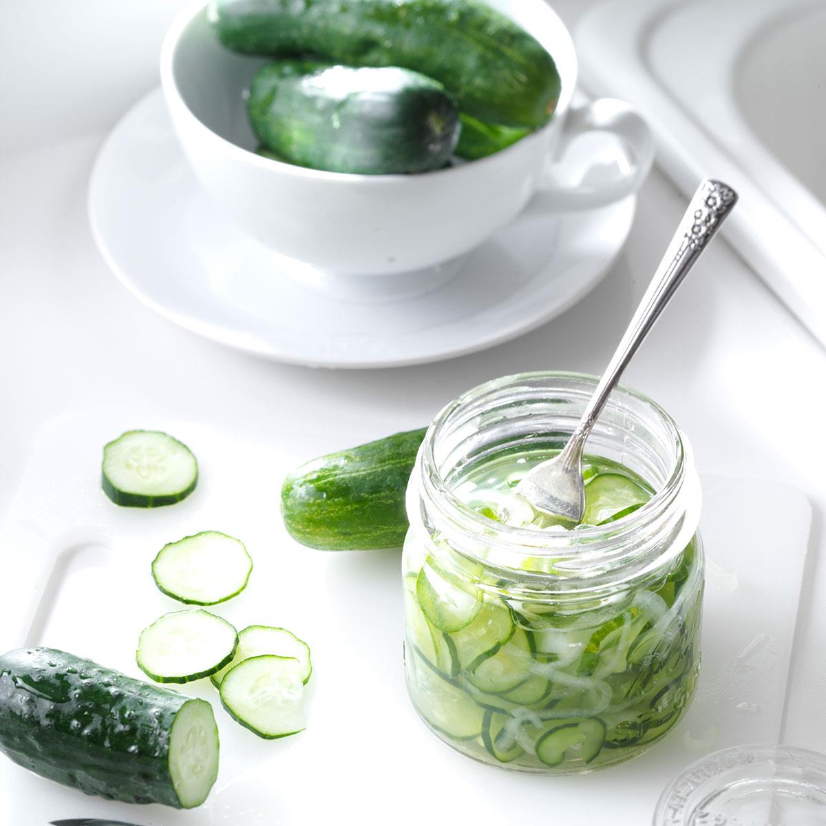 Freezer Cucumber Pickles Recipe Taste of Home