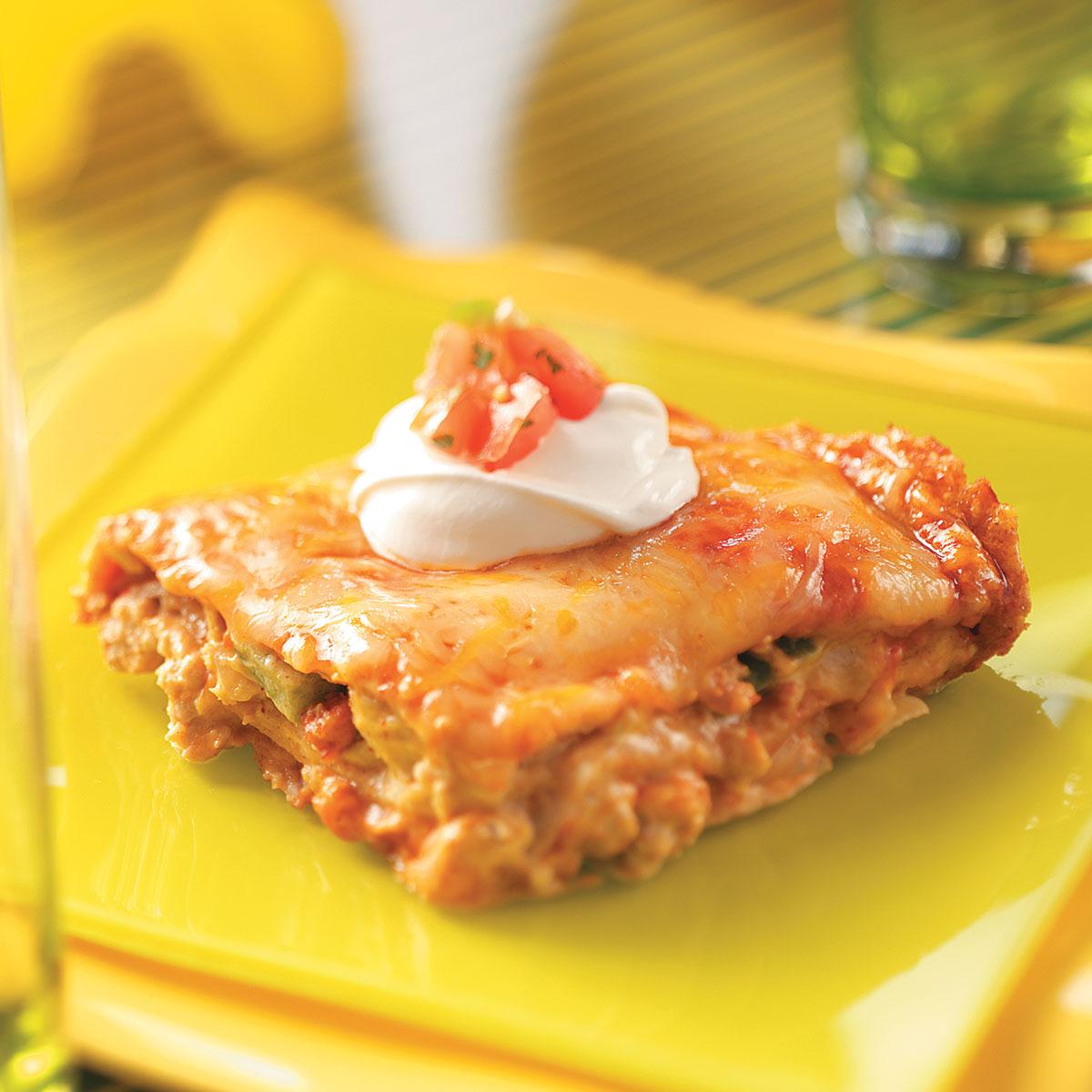 Turkey Enchilada Lasagna Recipe Taste of Home