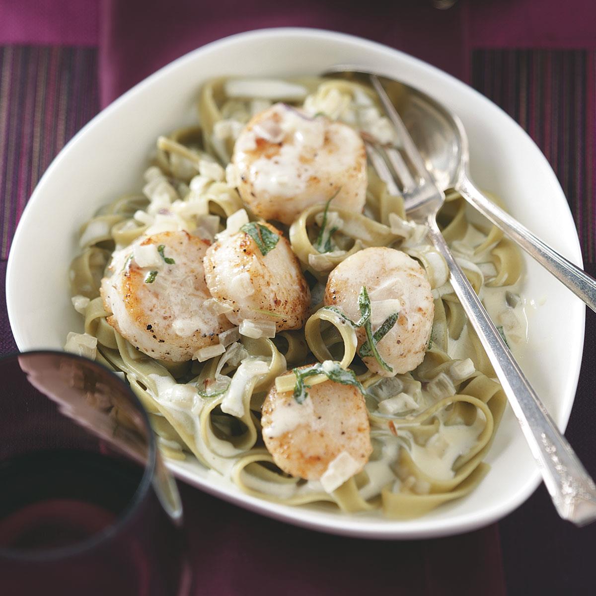 Scallops in Sage Cream for Two Recipe Taste of Home