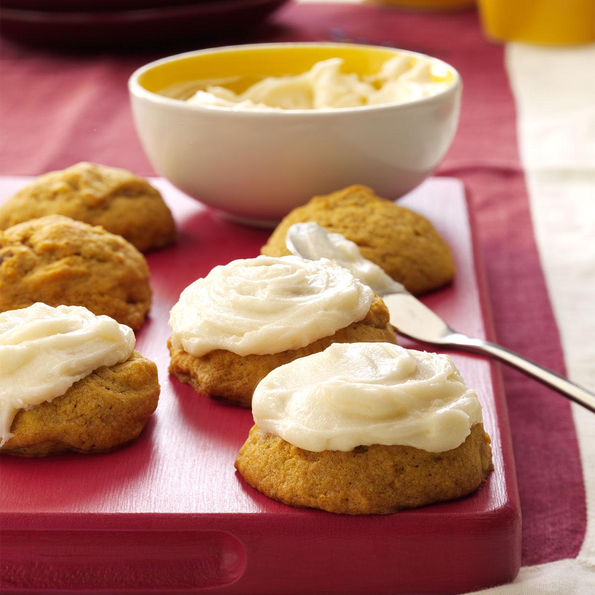 Pumpkin Cookies With Cream Cheese Frosting Recipe | Taste Of Home