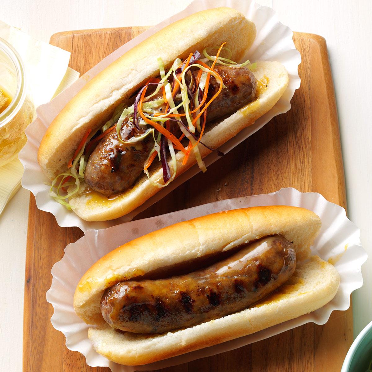 Honey-Mustard Brats Recipe | Taste Of Home