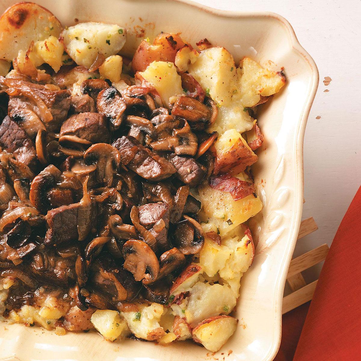 Roast Beef with Chive Roasted Potatoes Recipe Taste of Home