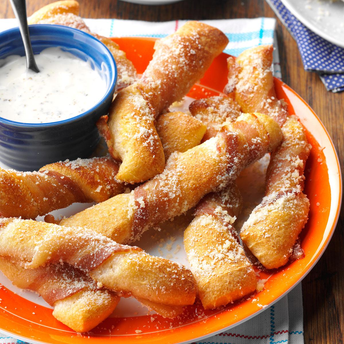 BaconWrapped Breadsticks Recipe Taste of Home