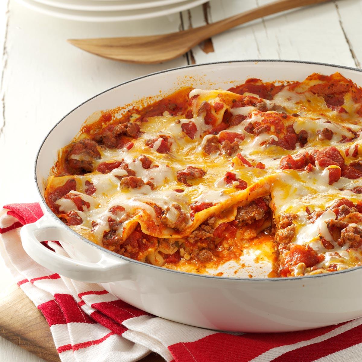 One Skillet Lasagna Recipe | Taste of Home