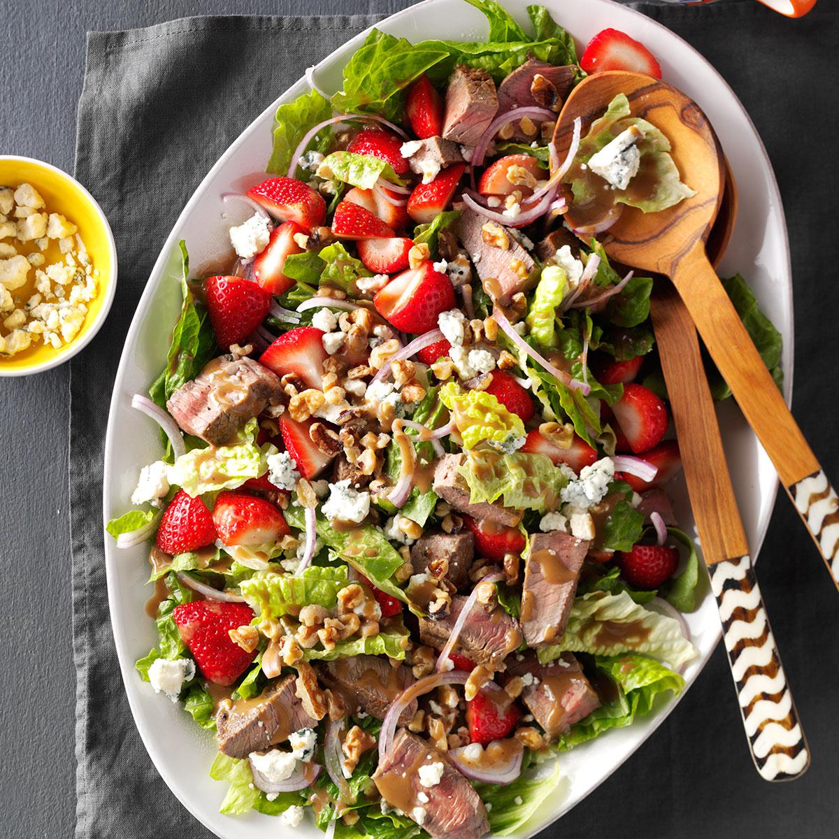 StrawberryBlue Cheese Steak Salad Recipe Taste of Home