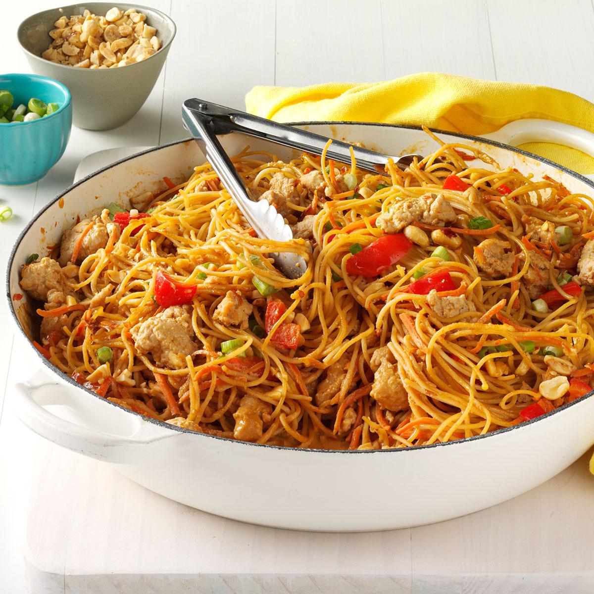 Thai Chicken Peanut Noodles Recipe Taste Of Home