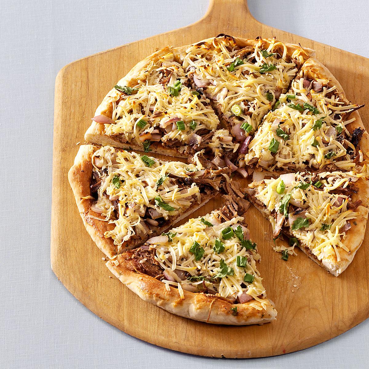 BBQ Brisket Flatbread Pizzas Recipe Taste of Home