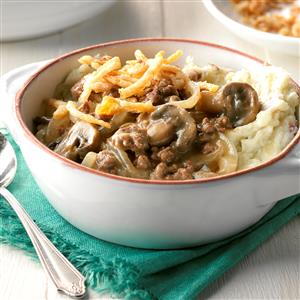 Beef and Mushrooms with Smashed Potatoes Recipe Beef and Mushrooms with Smashed Potatoes Recipe