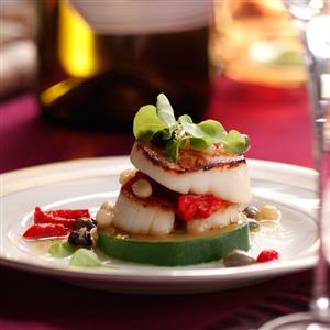 Caprese Scallop Stacks Recipe Caprese Scallop Stacks Recipe