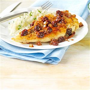 Chicken Paillards with Cherry Sauce & Parsley Rice Recipe Chicken Paillards with Cherry Sauce & Parsley Rice Recipe
