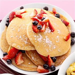Cornmeal-Wheat Pancakes Recipe Cornmeal-Wheat Pancakes Recipe