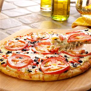 Easy Three-Cheese Pesto Pizza Recipe Easy Three-Cheese Pesto Pizza Recipe