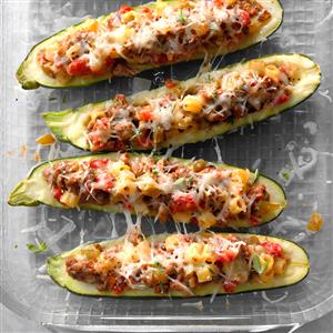 Garden-Stuffed Zucchini Boats