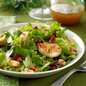 Green Salad with Baked Goat Cheese Recipe Green Salad with Baked Goat Cheese Recipe