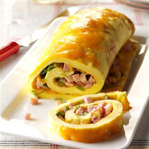 Ham 'n' Cheese Omelet Roll Recipe Ham 'n' Cheese Omelet Roll Recipe
