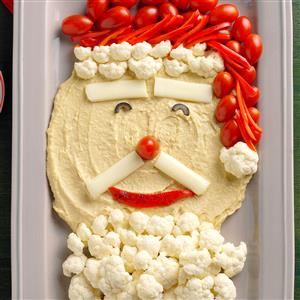 Holiday Hummus and Veggie Santa Tray Recipe Holiday Hummus and Veggie Santa Tray Recipe