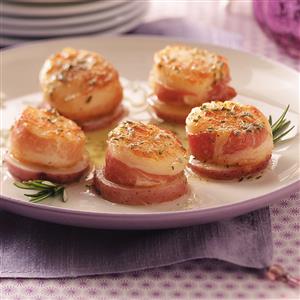 Pancetta Scallops on Potato Rounds Recipe Pancetta Scallops on Potato Rounds Recipe