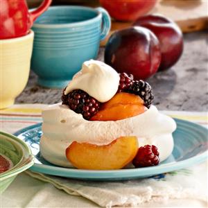 Peach Blackberry Pavlovas Recipe Peach Blackberry Pavlovas Recipe