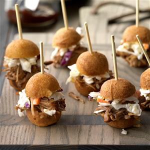 Pulled Pork Doughnut Hole Sliders Recipe Pulled Pork Doughnut Hole Sliders Recipe
