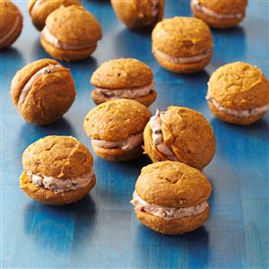 Pumpkin-Chocolate Whoopie Cookies Recipe Pumpkin-Chocolate Whoopie Cookies Recipe