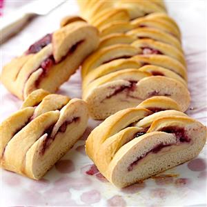 Raspberry-Cream Cheese Ladder Loaves Recipe Raspberry-Cream Cheese Ladder Loaves Recipe