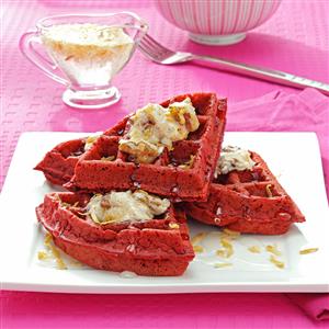 Red Velvet Waffles with Coconut Syrup Recipe Red Velvet Waffles with Coconut Syrup Recipe