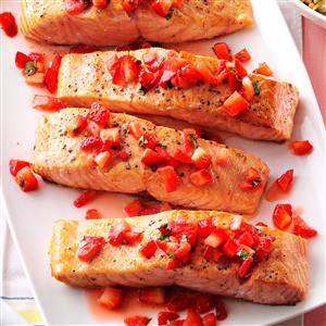 Seared Salmon with Strawberry Basil Relish Recipe Seared Salmon with Strawberry Basil Relish Recipe