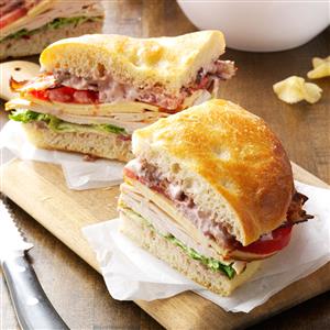 Turkey Focaccia Club Recipe Turkey Focaccia Club Recipe