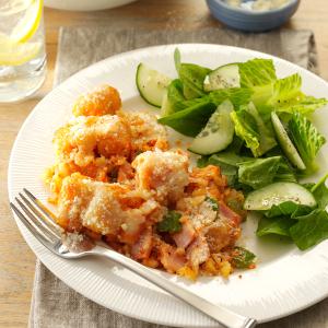 Cheesy Tater Tots & Canadian Bacon Recipe Cheesy Tater Tots & Canadian Bacon Recipe