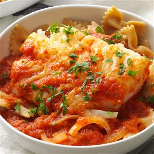 Cod with Hearty Tomato Sauce Recipe Cod with Hearty Tomato Sauce Recipe