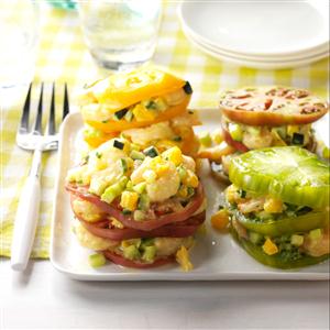 Curried Shrimp-Stacked Tomatoes Recipe Curried Shrimp-Stacked Tomatoes Recipe
