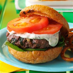 Grilled Spinach Feta Burgers Recipe Grilled Spinach Feta Burgers Recipe