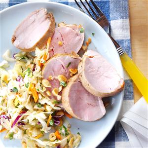 Asian-Style Pork Tenderloin with Slaw Recipe Asian-Style Pork Tenderloin with Slaw Recipe