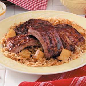 country style ribs and sauerkrautimage
