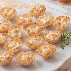 Tempting Shrimp Phyllo Tarts Recipe | Taste of Home
