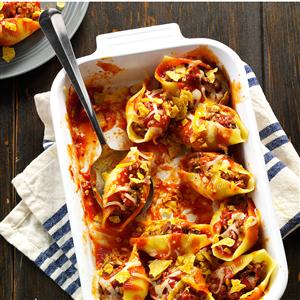 Taco Stuffed Pasta Shells Recipe | Taste of Home