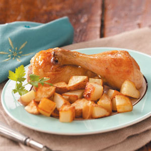 Garlic-Roasted Chicken and Potatoes Recipe Garlic-Roasted Chicken and Potatoes Recipe