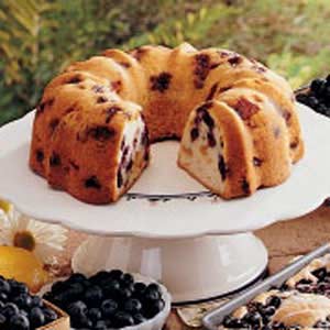 Blueberry-Peach Pound Cake Recipe Blueberry-Peach Pound Cake Recipe