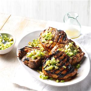 Pina Colada Pork Chops with Tropical Fruit Salsa Recipe Pina Colada Pork Chops with Tropical Fruit Salsa Recipe